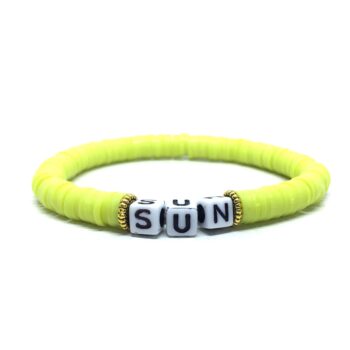 SUN Yellow Heishi Name Bracelet