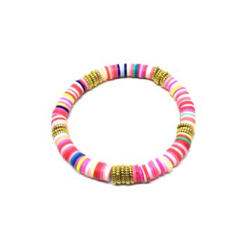 multicolor Clay Disc Bracelet