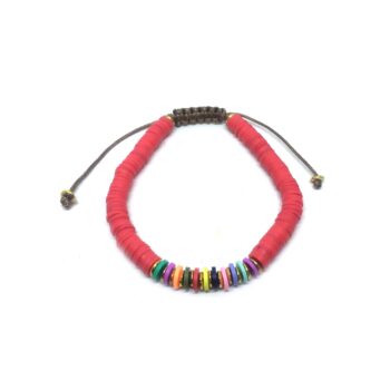 Adjustable red Fimo Bracelet