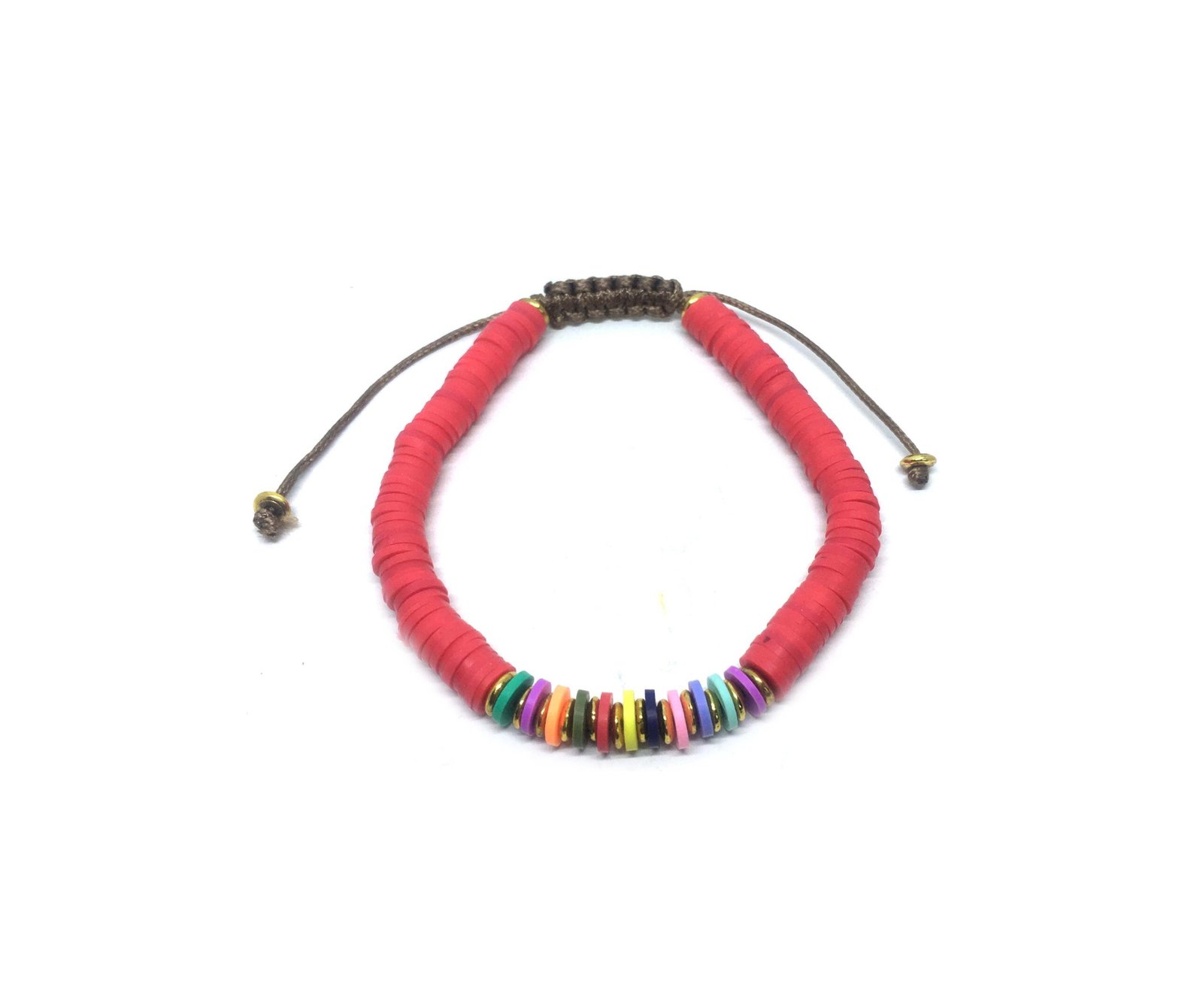 Adjustable red Fimo Bracelet