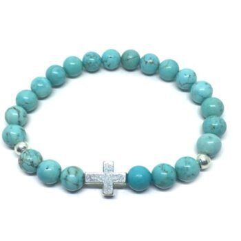 Turquoise Beaded Cross Bracelet