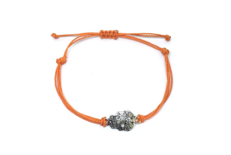 String Bracelet with Skull Charm