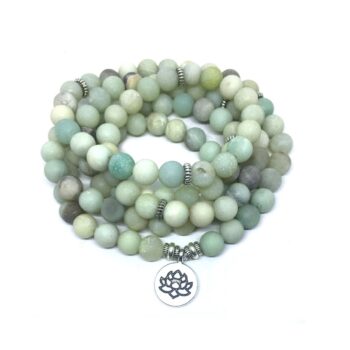 Natural 108 Amazonite Beads Buddha Bracelet