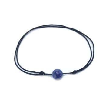 Cord Braided Lapis Lazuli Bead Bracelet