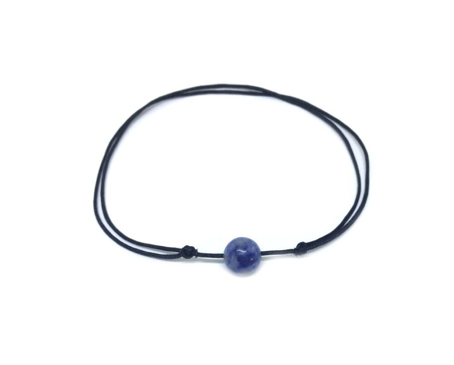 Cord Braided Lapis Lazuli Bead Bracelet