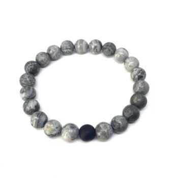 Black Labradorite bead Matching Couple Bead Bracelets