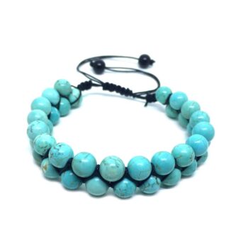 Macrame Turquoise Bead Bracelet