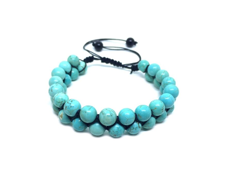 Macrame Turquoise Bead Bracelet