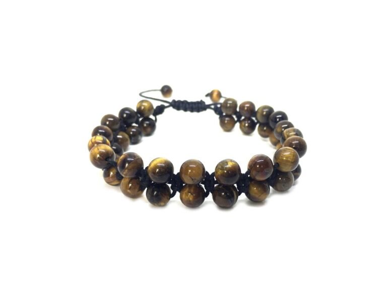 Macrame Tiger Eye Bead Bracelet
