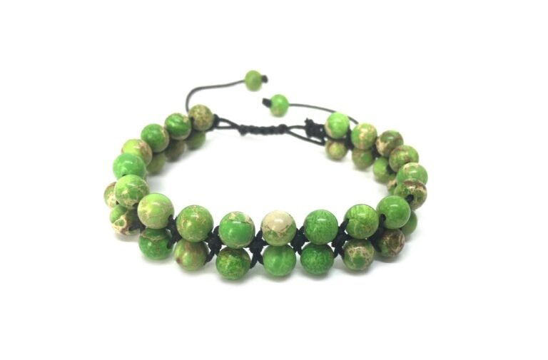 Macrame Imperial Jasper Bead Bracelet