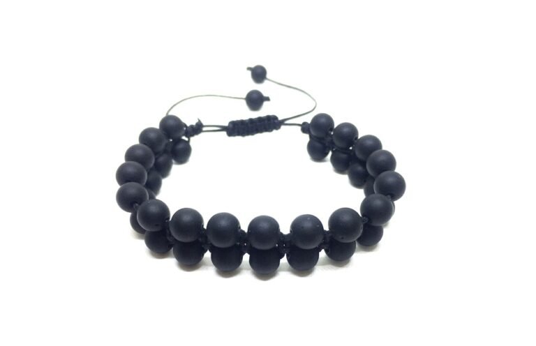 Black Macrame Bead Bracelet
