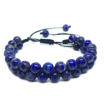 Macrame Lapis Lazuli Bead Bracelet