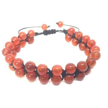 Macrame Red Agate Bead Bracelet