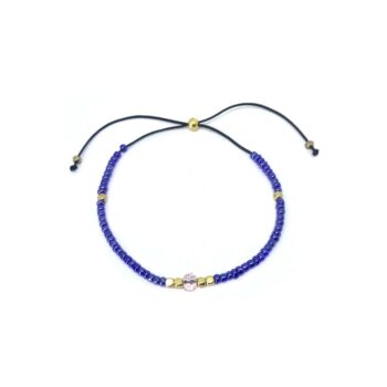 Blue Seed Bead Friendship Bracelet