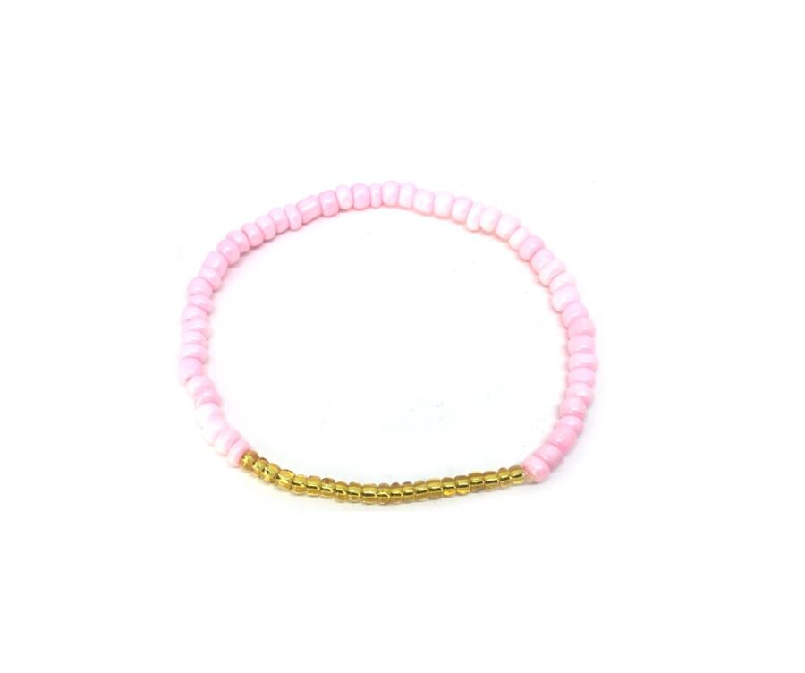 Single Strand pink Seed Bead Bracelet