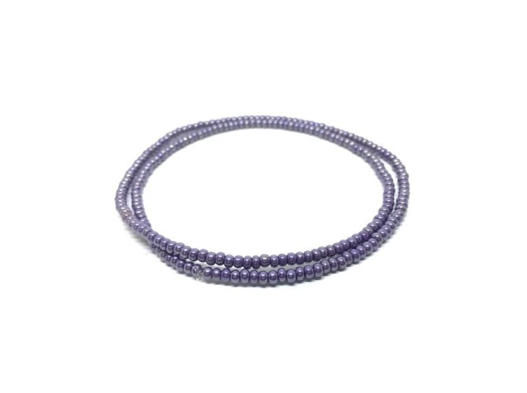 gray Double Strand Seed Bead Bracelet