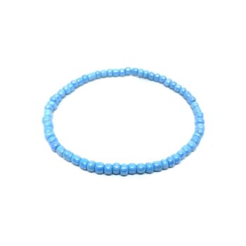 Simple sky blue Seed Bead Bracelet