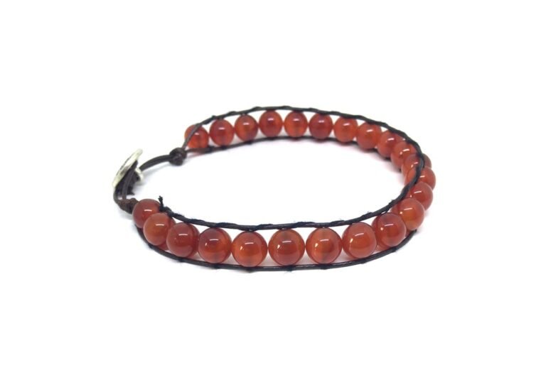 Red Agate Wrap Bracelet
