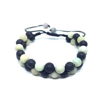 Amazonite Lava Bead Bracelet