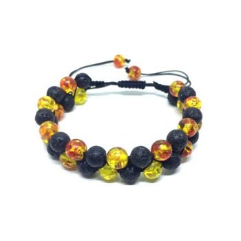 Amber Lava Stone Bracelet