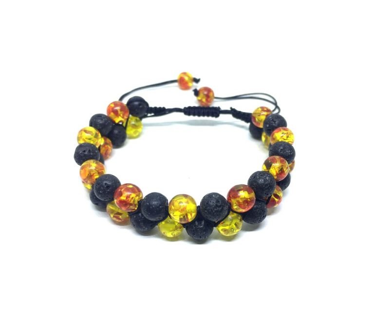 Amber Lava Stone Bracelet