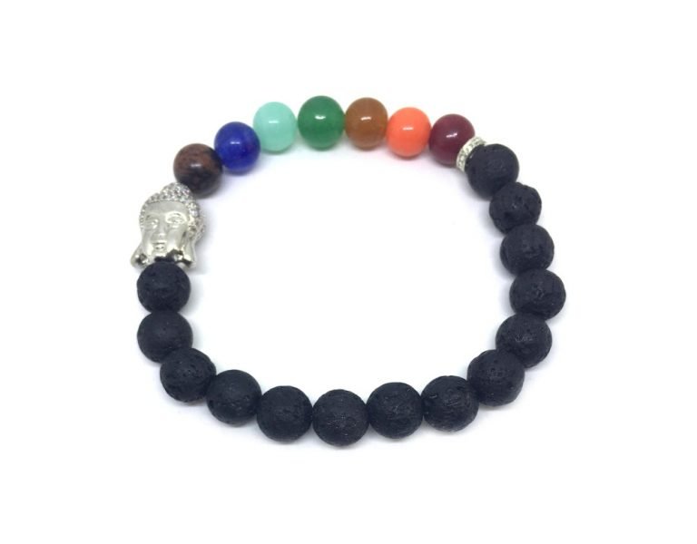 Lava Stone Buddha Chakra Bracelet