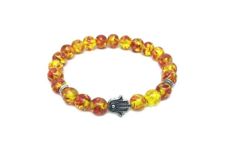 Amber Hamsa Bracelet