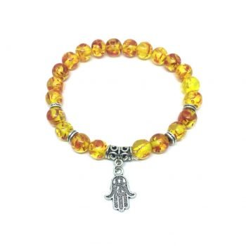 Amber Hamsa Charm Bracelet