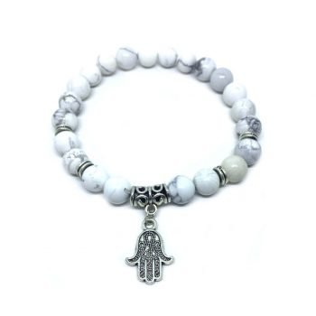 Howlite Hamsa Bracelet