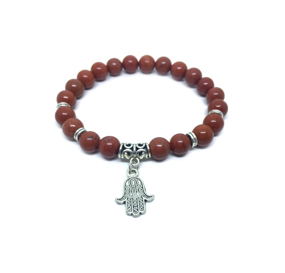 ZHAM-030 Jasper Hamsa Bracelet