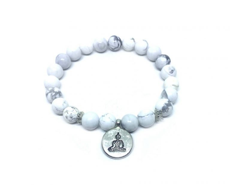 Real Howlite Bead Bracelet