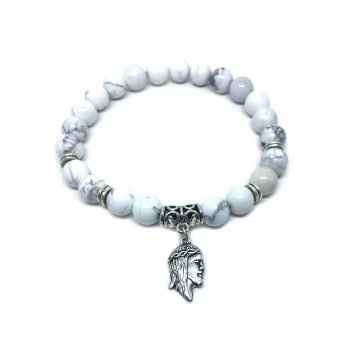 Howlite Jesus Charm Bracelet