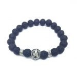 Natural Lava Bead Initial Bracelet
