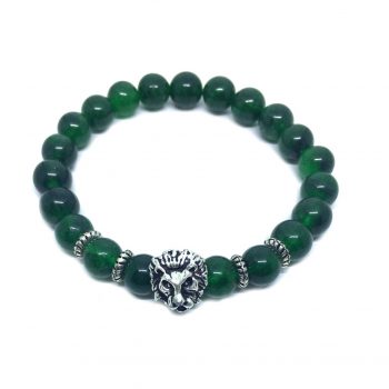 Lion Natural Jade Bead Bracelet