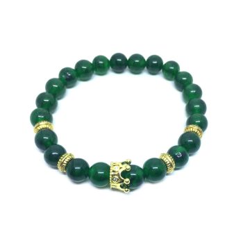 Crown Bead Natural Jade Bracelet