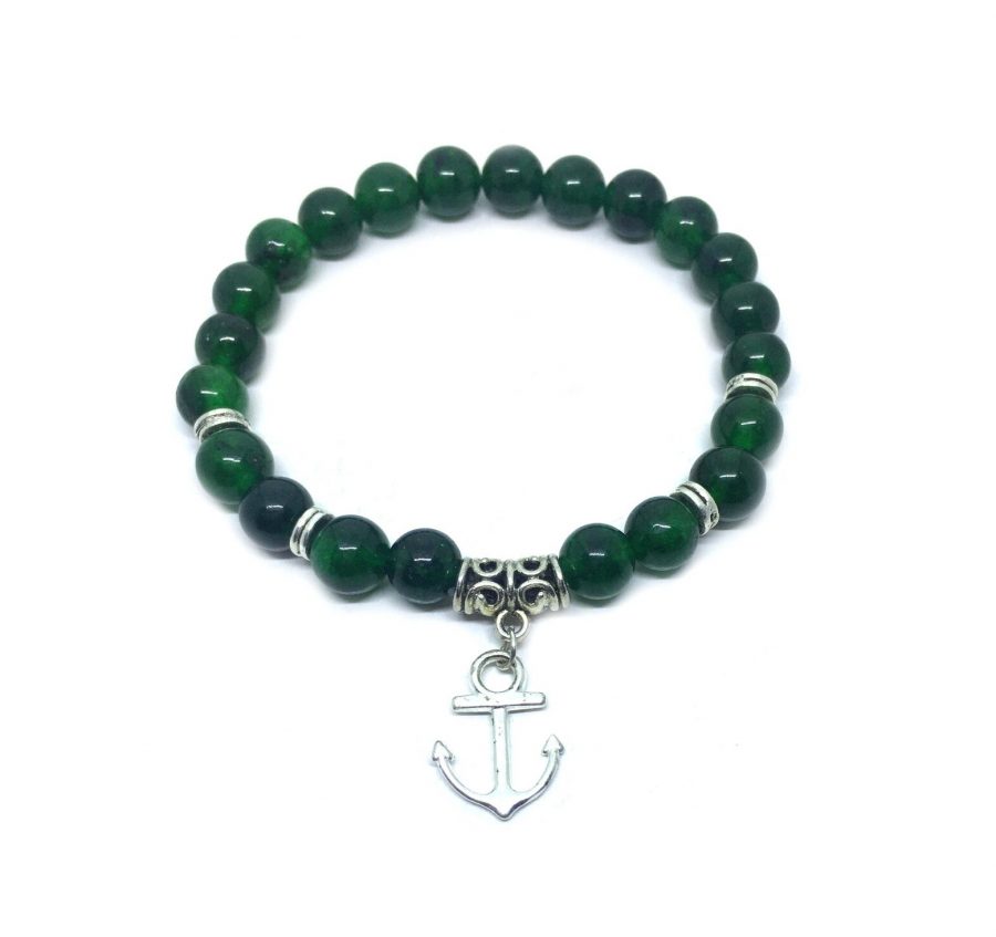 Jade Anchor Charm Bracelet