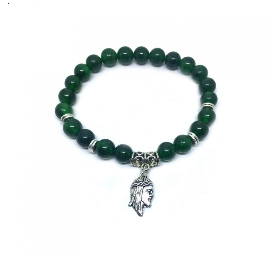 Jade Jesus Charm Bracelet