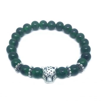 Jade Bead Leopard Bracelet