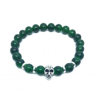 Jade Skull Bead Bracelet