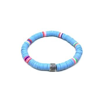 Sky Blue Fimo Bead Bracelet