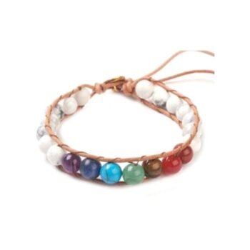 7 Chakra Bracelet With Howlite Stones