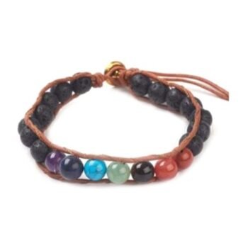 7 Chakra Bracelet With Lava Stones