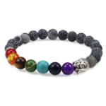 Agate Cracked Bead Buddha Chakra Bracelet