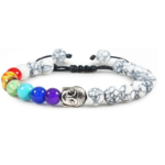 ZCHAK-067 Bracelet 7 Chakras Howlite