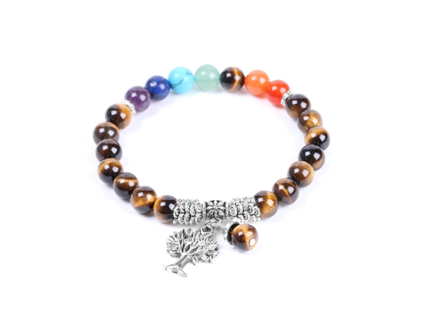 Tiger Eye 7 Chakra Bracelet