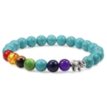 ZCHAK-071 Turquoise Howlite Bead Chakra Bracelet