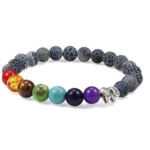 Agate Cracked Bead Chakra Bracelet