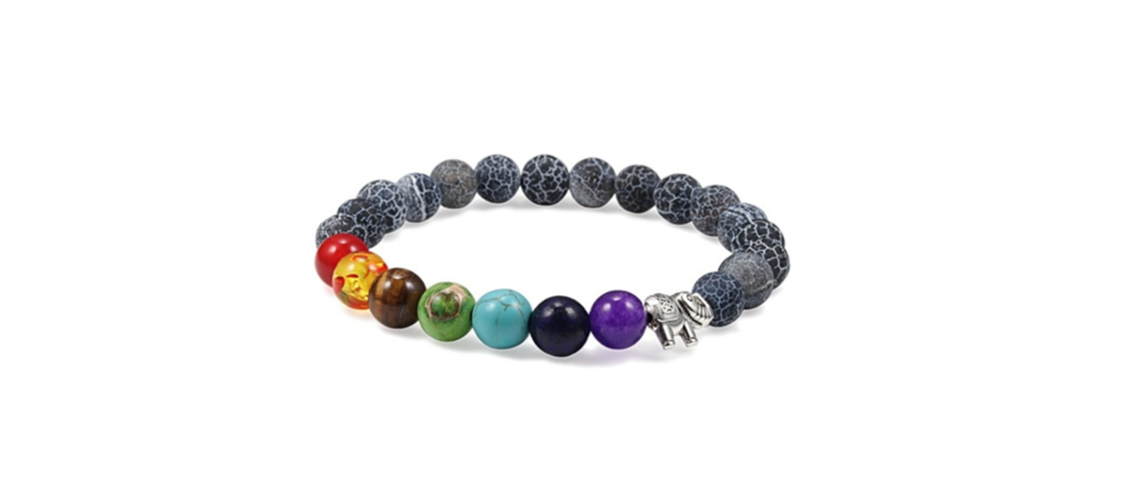 Agate Cracked Bead Chakra Bracelet