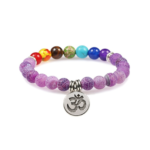 Purple Amethyst Bead Chakra Bracelet