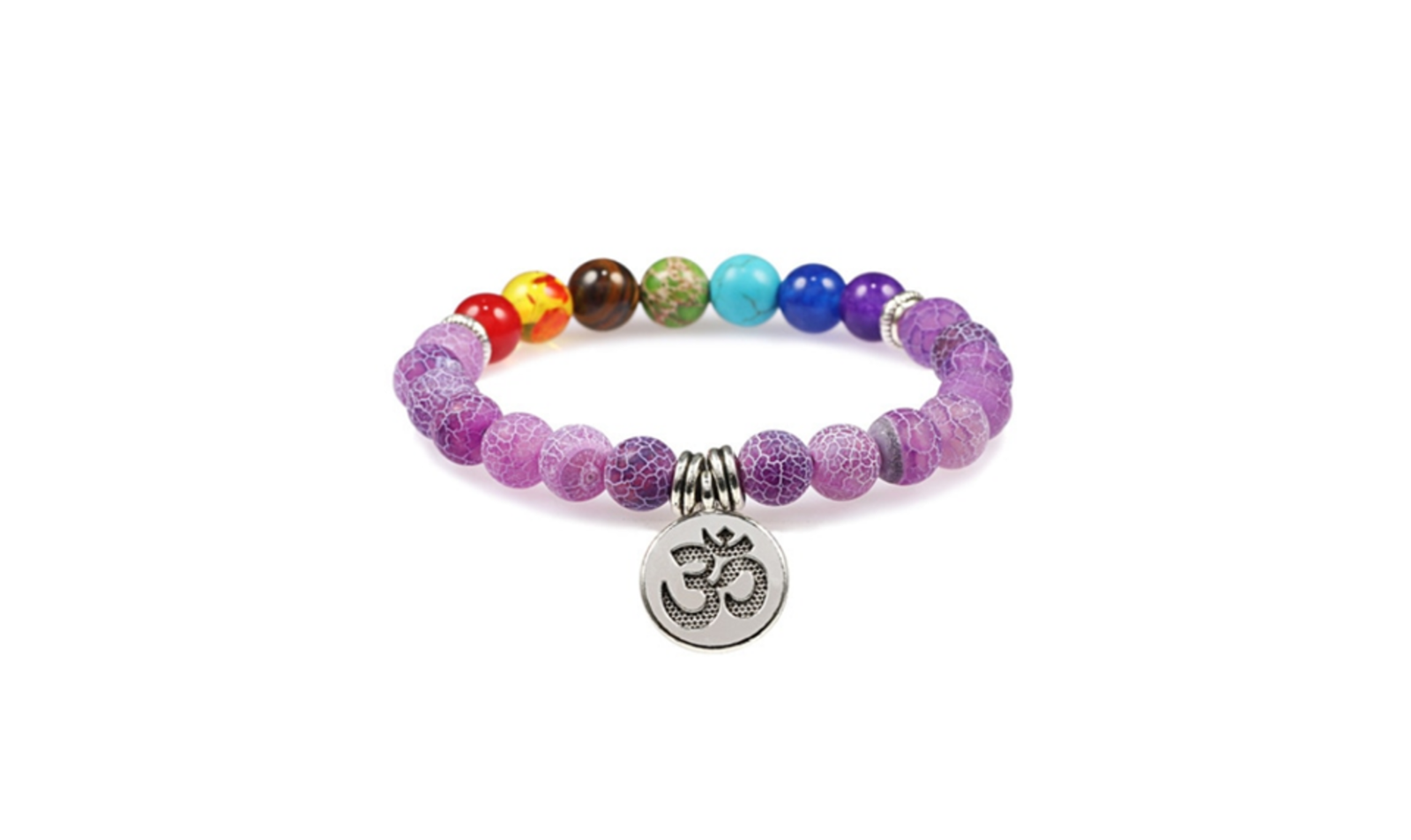 Purple Amethyst Bead Chakra Bracelet